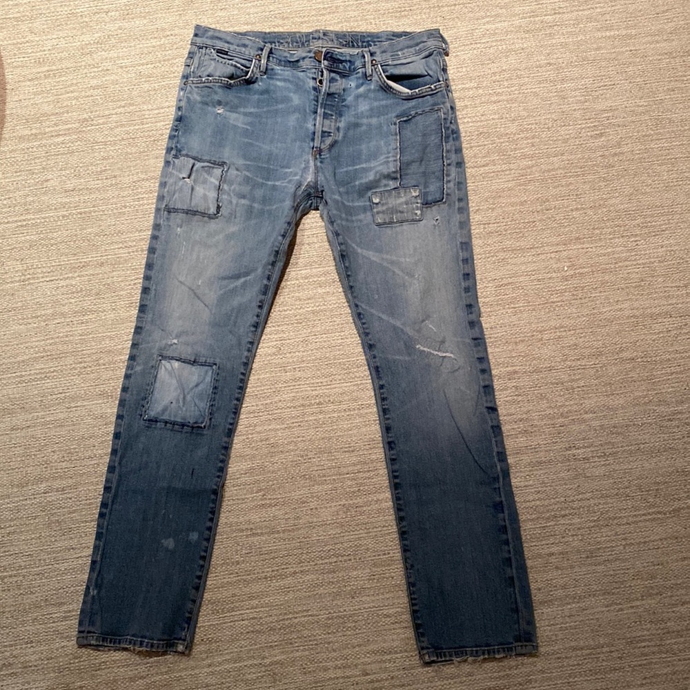 Goldsign Stevie Patchwork Straight Leg Jeans